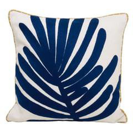 MADURA - Housse de coussin Tropi  en Feuille de palmier brodée Vert 40x40 cm - C1