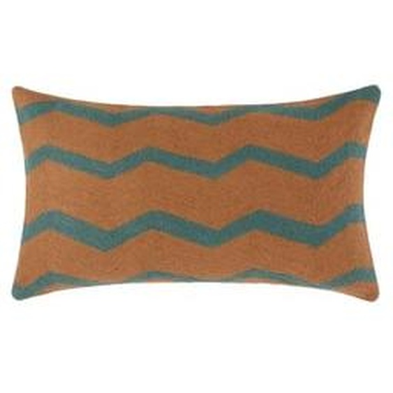 MADURA - Housse de coussin Ziggy  en Broderie de laine en point de chainette Orange