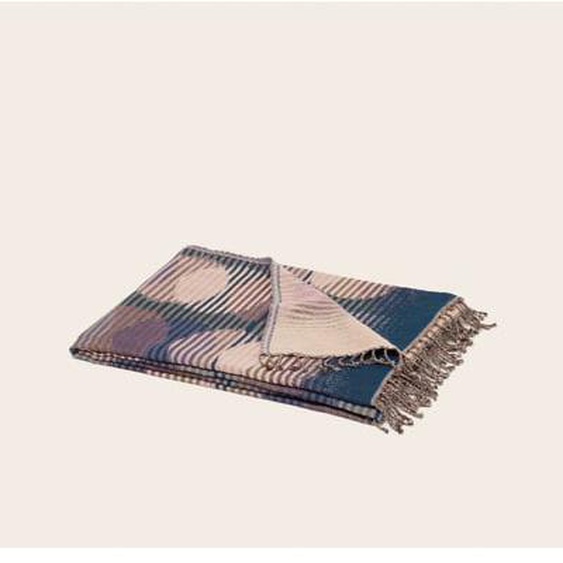 MADURA - Plaid Laïli  en Jacquard de coton et laine mérinos Multicolore 140x200 cm - CV3L4