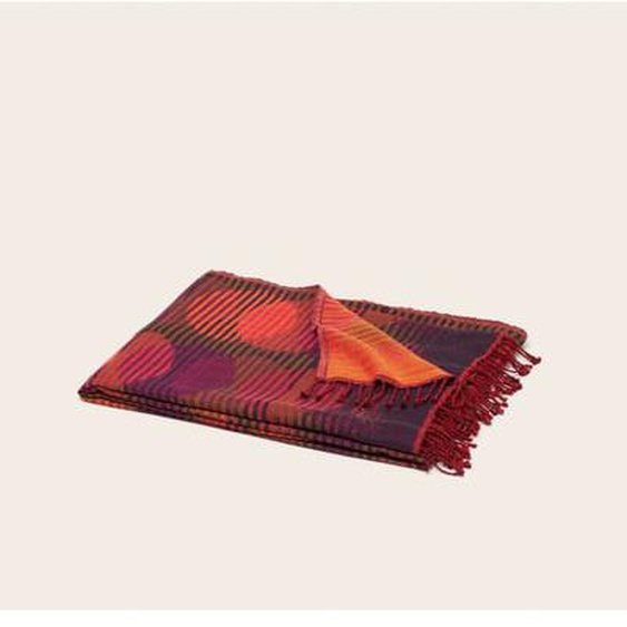 MADURA - Plaid Laïli  en Jacquard de coton et laine mérinos Multicolore 140x200 cm - CV3L4