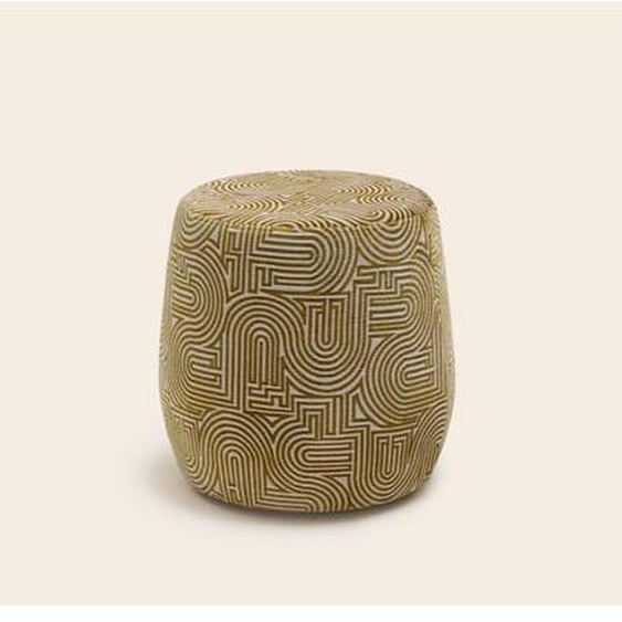 MADURA - Pouf Leah  en Motif graphique en chenille Rose