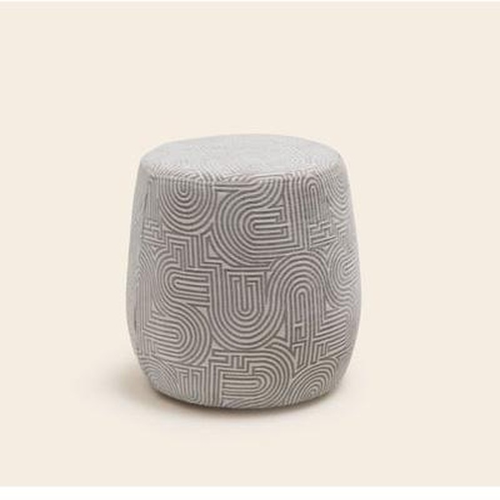 MADURA - Pouf Leah  en Motif graphique en chenille Rose
