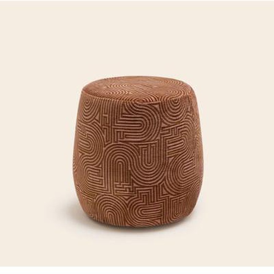 MADURA - Pouf Leah  en Motif graphique en chenille Rose