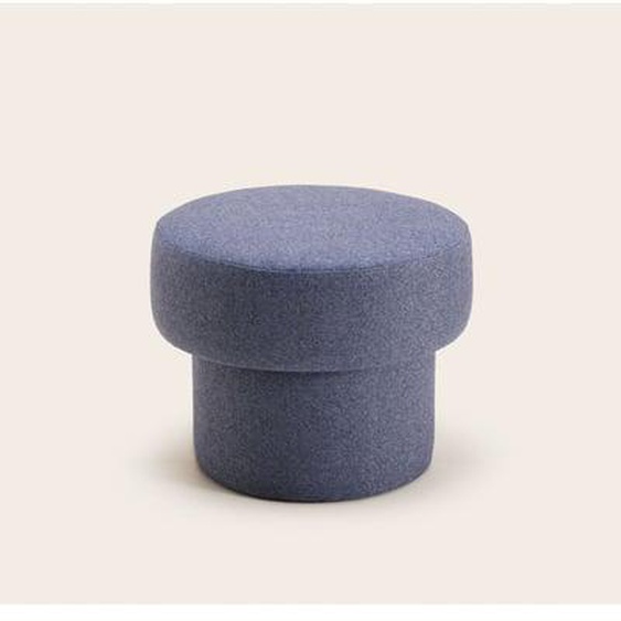 MADURA - Pouf Poppie  en Tapissé en 100% laine chinée Nerio Bleu