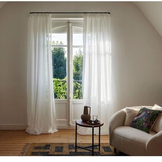 MADURA - Voilage Milos  en Aspect lin vaporeux Blanc