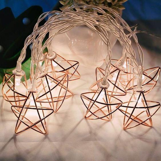 MAGIC Guirlande Lumineuse Extérieur Pile, 3.3M 20 LEDs Guirlande Lumineuse Etoile, Guirlande Lumineuse Sapin Noel pour Jardin,