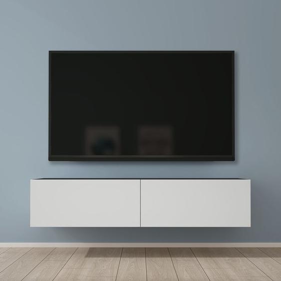 Mai & Mai Meuble TV Suspendue Armoire avec Soft-Close Table TV pour le Salon Gris Noir+Blanc Mat 140x40,2x30 cm TC002