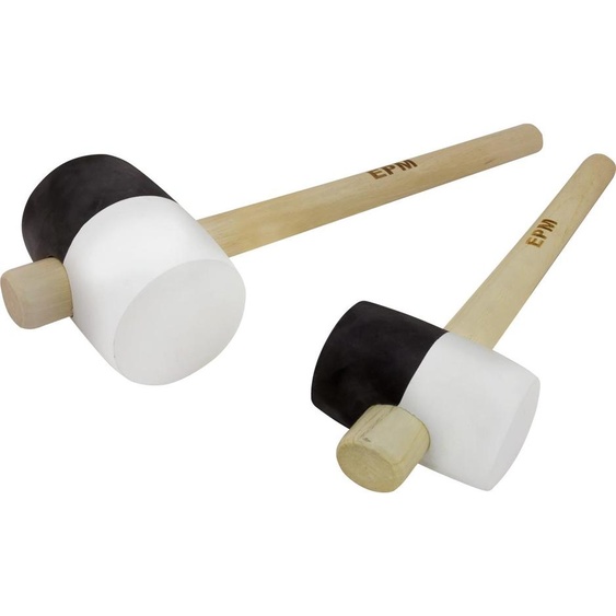 Maillet En Caoutchouc Noir Et Blanc Manche En Bois 900G