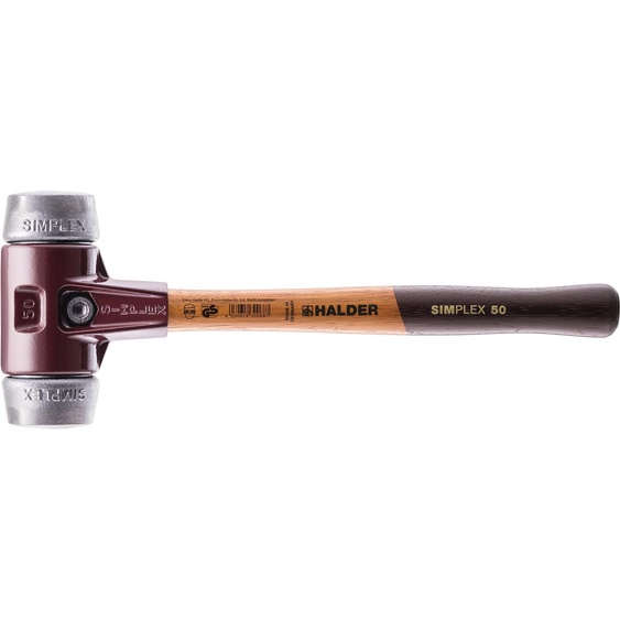 Maillet HALDER SIMPLEX Métal doux avec boîtier en fonte malléable et manche en bois - D=40 mm - 3009.040