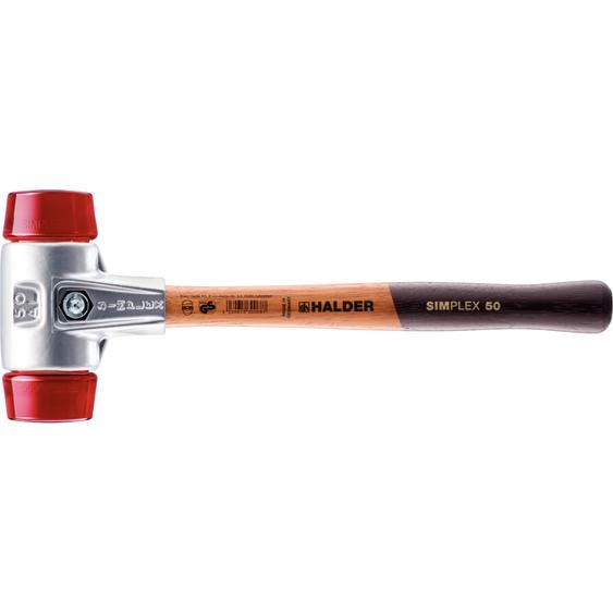 Maillet HALDER SIMPLEX Plastique avec boîtier en aluminium et manche en bois - D=40 mm - 3106.040