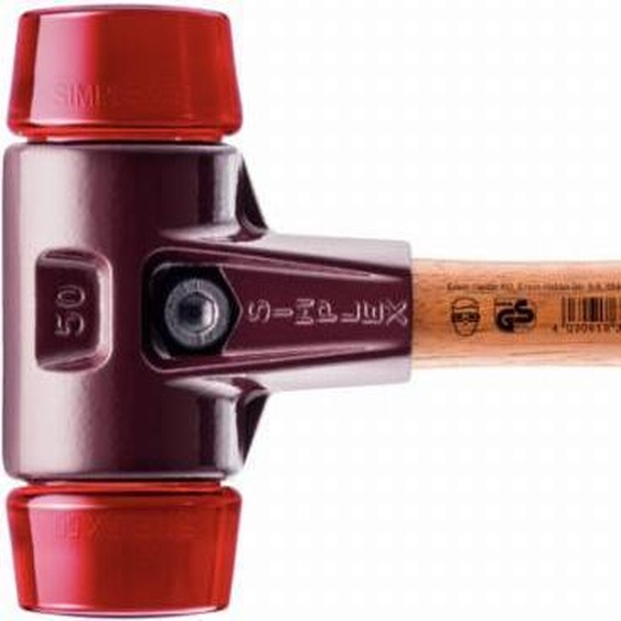 Maillet HALDER SIMPLEX Plastique avec boîtier en fonte malléable et manche en bois - D=60 mm - 3006.060