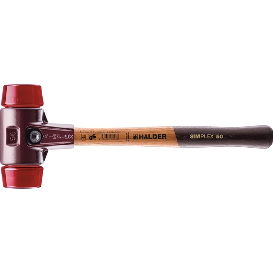 Maillet HALDER SIMPLEX Plastique avec boîtier en fonte malléable et manche en bois - D=60 mm - 3006.060