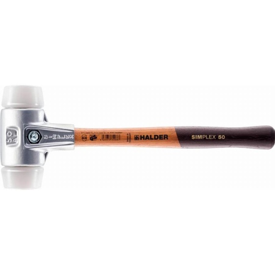 Maillet HALDER SIMPLEX Superplastique avec boîtier en aluminium et manche en bois - D=30 mm - 3107.030