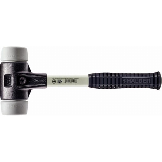 Maillet HALDER SIMPLEX TPE moyen avec boîtier en fonte malléable renforcée et manche en fibre de verre - D=30 mm - 3703.030