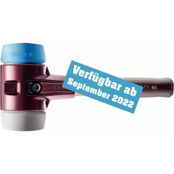 Maillet HALDER SIMPLEX TPE souple / caoutchouc chargé avec boîtier en fonte malléable et manche en bois - D=80 mm - Manche extra-court - 3013.082