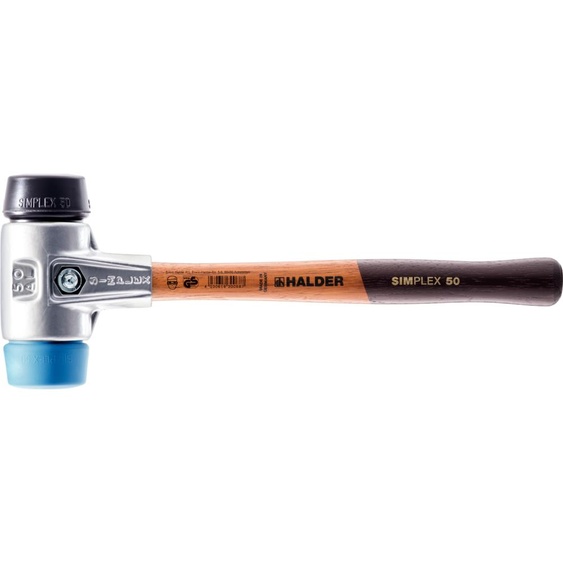 Maillet HALDER SIMPLEX TPE souple / TPE souple avec boîtier en aluminium et manche en bois - D=60 mm - 3112.060