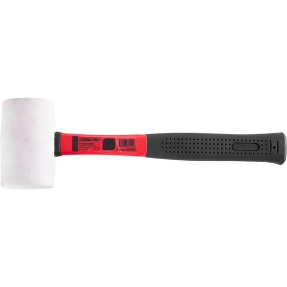 Maillet Strend Pro HM212, 340 g, en caoutchouc, tete blanche, manche en PVC, TPR, longueur du manche 290 mm