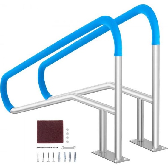 Main courante de piscine - 2 pièces - Aide à laccès pour piscines - 1395x810x100mm - antidérapante et stable - solution idéale pour un enjambement de piscine en toute sécurité