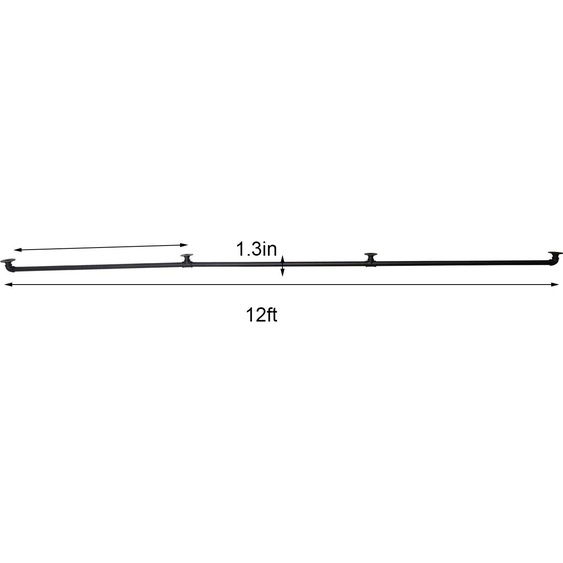Main courante descalier, tube en fer galvanisé, monté au mur, 12ft