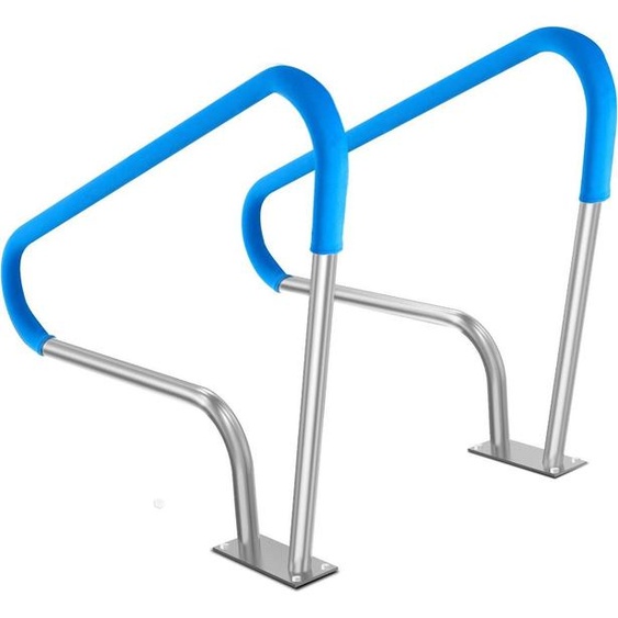 Main courante pour piscine, 2 pièces, 48 x 36 pouces, en acier inoxydable avec plaque de base pour spas