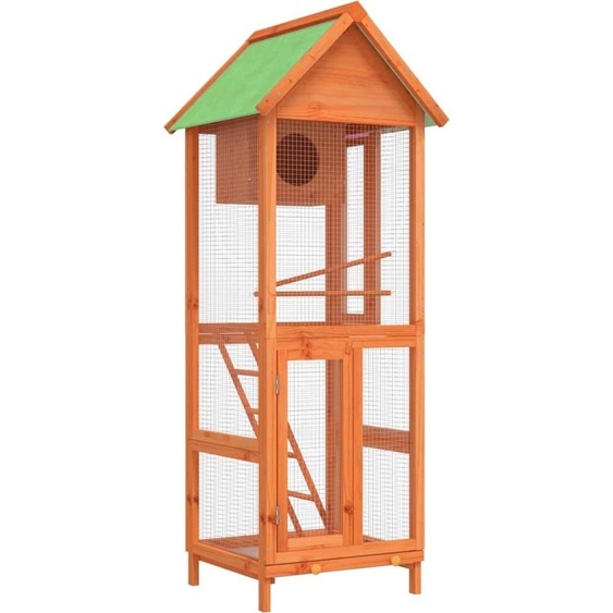 Maison à oiseaux marron 60x58,5x160 cm bois massif de pin