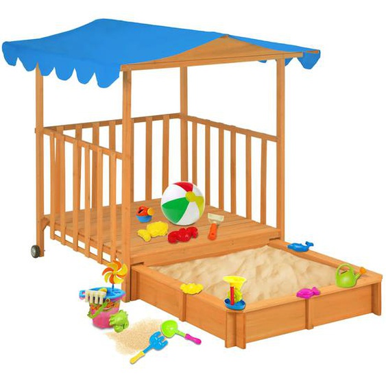 Maison de jeu denfants et bac à sable Bois de sapin Bleu UV50