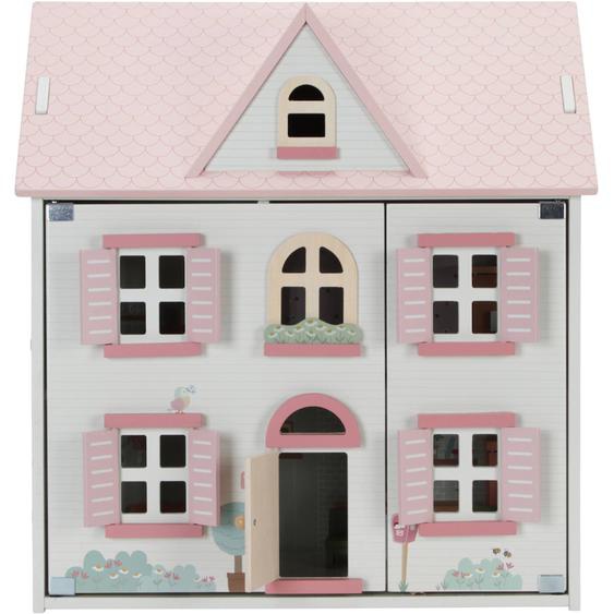 Maison De Poupée Moyenne Blanc, Rose, Vert
