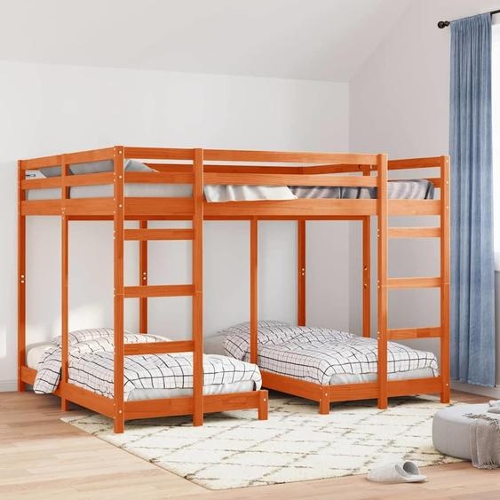 Maison Exclusive - Cadre de lit superposé triple brun ciré 160 x 200 cm