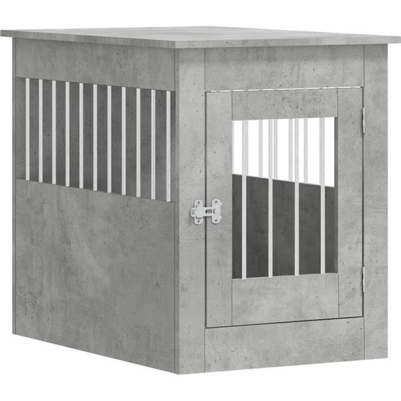 Maison Exclusive Cage pour chien style meuble gris béton 55x80x68 cm Bois composite