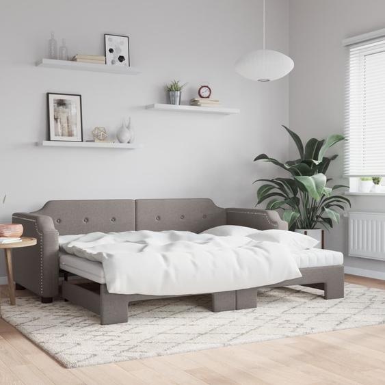 Maison Exclusive - Canapé-lit convertible avec matelas taupe 100 x 200 cm en tissu