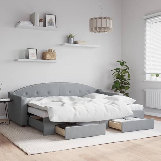 Maison Exclusive - Canapé-lit convertible avec tiroirs, gris clair, 80 x 200 cm, tissu