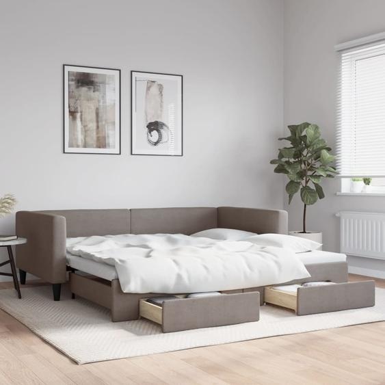 Maison Exclusive - Canapé-lit convertible avec tiroirs, taupe, 100 x 200 cm, tissu