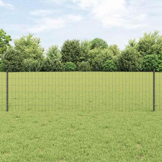 Maison Exclusive - Clôture avec poteau Gris 0,6 x 25 m Acier et PVC
