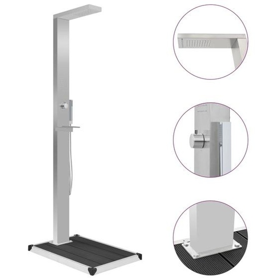 Maison Exclusive - Douche de jardin avec socle en WPC et acier inoxydable