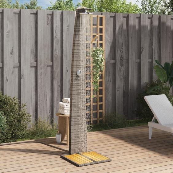 Maison Exclusive - Douche de jardin grise 55 x 60 x 224 cm en rotin synthétique et bois dacacia