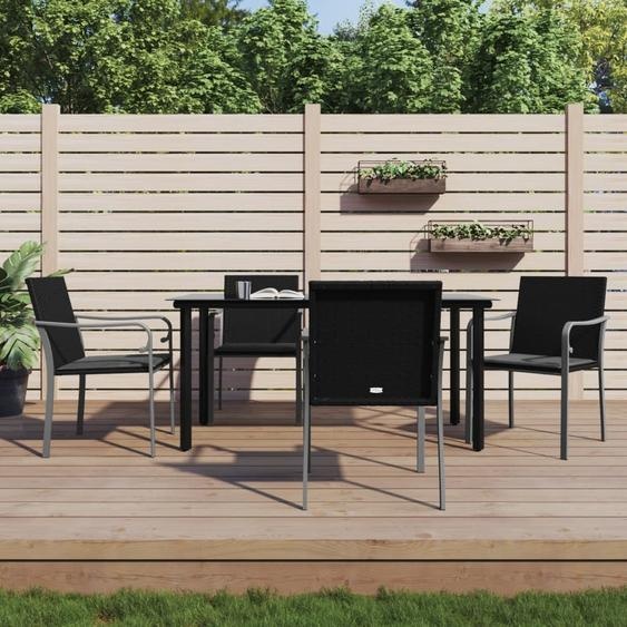 Maison Exclusive - Ensemble à manger de jardin 5 pcs coussins résine tressée acier