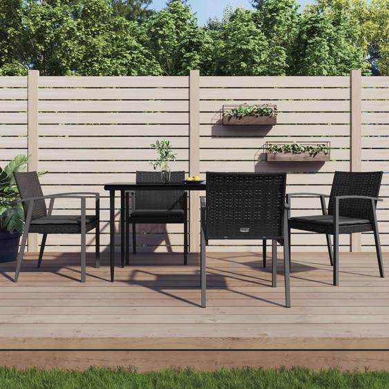 Maison Exclusive - Ensemble à manger de jardin 5 pcs coussins résine tressée acier