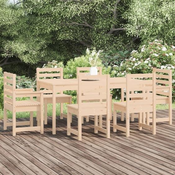 Maison Exclusive - Ensemble à manger de jardin 7 pcs bois massif de pin