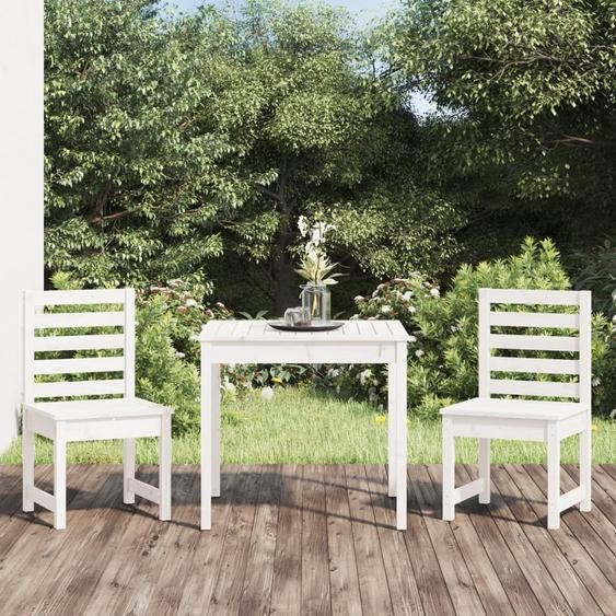 Maison Exclusive Ensemble bistrot de jardin 3 pièces en pin massif blanc