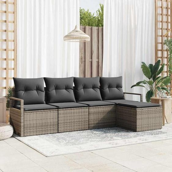 Maison Exclusive - Ensemble canapé 5 pièces Grau Poly-Rattan