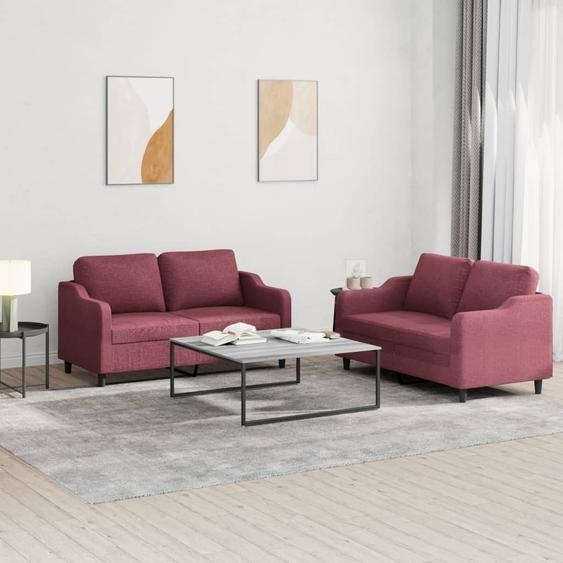 Maison Exclusive - Ensemble de canapés 2 pièces avec coussins, tissu bordeaux