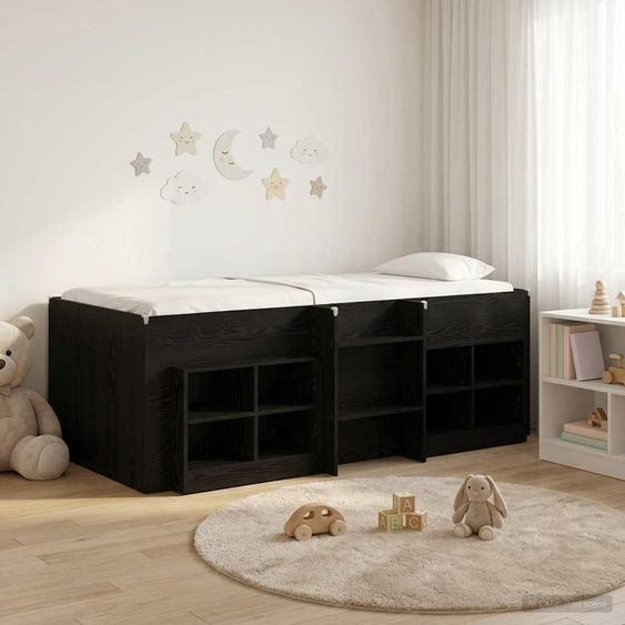 Maison Exclusive - Ensemble de lit coffre en loft, avec armoire, 3 pièces, en bois noir