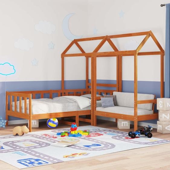 Maison Exclusive - Ensemble de lit de jour 3 pièces, brun ciré, bois de pin massif