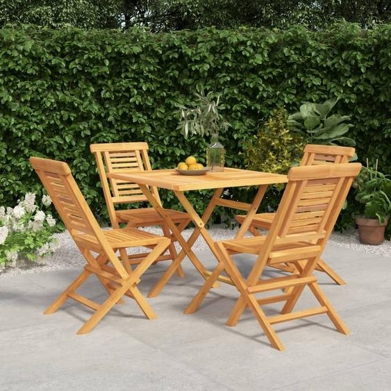 Maison Exclusive - Ensemble de salle à manger de jardin 5 pièces en teck massif
