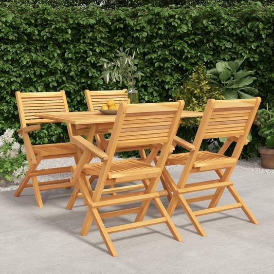 Maison Exclusive - Ensemble de salle à manger de jardin 5 pièces en teck massif