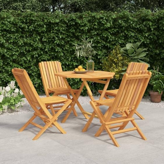 Maison Exclusive - Ensemble de salle à manger de jardin 5 pièces en teck massif
