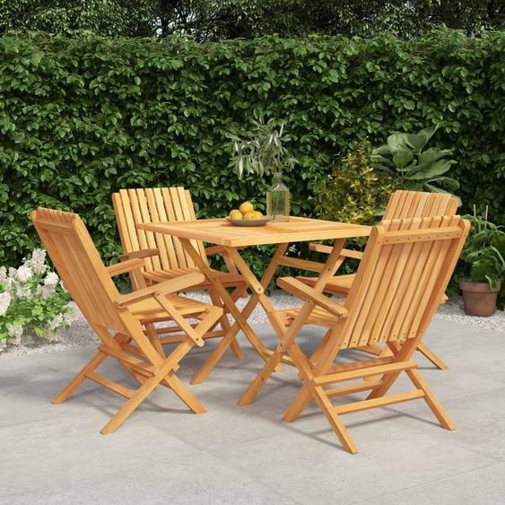 Maison Exclusive - Ensemble de salle à manger de jardin 5 pièces en teck massif