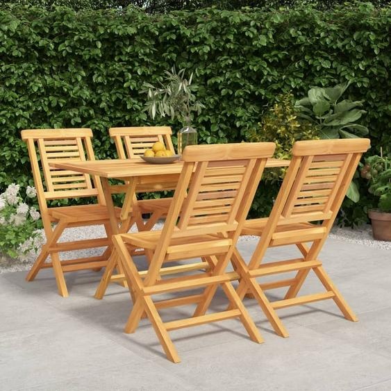 Maison Exclusive - Ensemble de salle à manger de jardin 5 pièces en teck massif