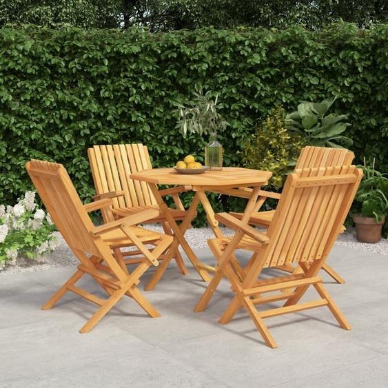 Maison Exclusive - Ensemble de salle à manger de jardin 5 pièces en teck massif