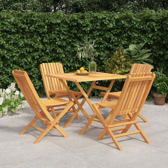 Maison Exclusive - Ensemble de salle à manger de jardin 5 pièces en teck massif